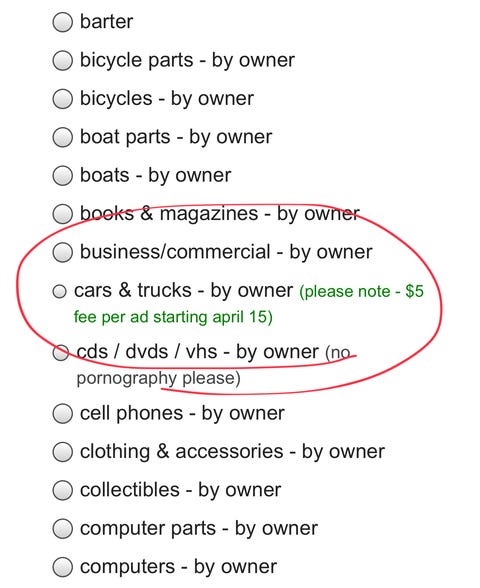 Craigslist Seattle Cars By Owner >> Craigslist Will Start Charging 5 To List Your Car Craigslist Seattle Cars By Owner >> Craigslist Will Start Charging 5 To List Your Car
