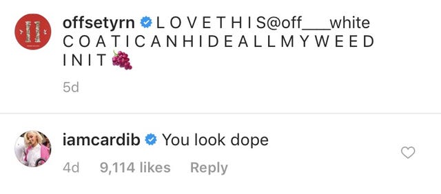 cardi b offset comment