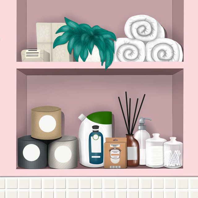 illustration of a bathroom shelf