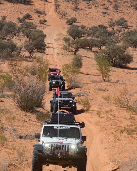 BF Goodrich 50th Anniversary East-West Australia Jeep Expedition line of Jeeps