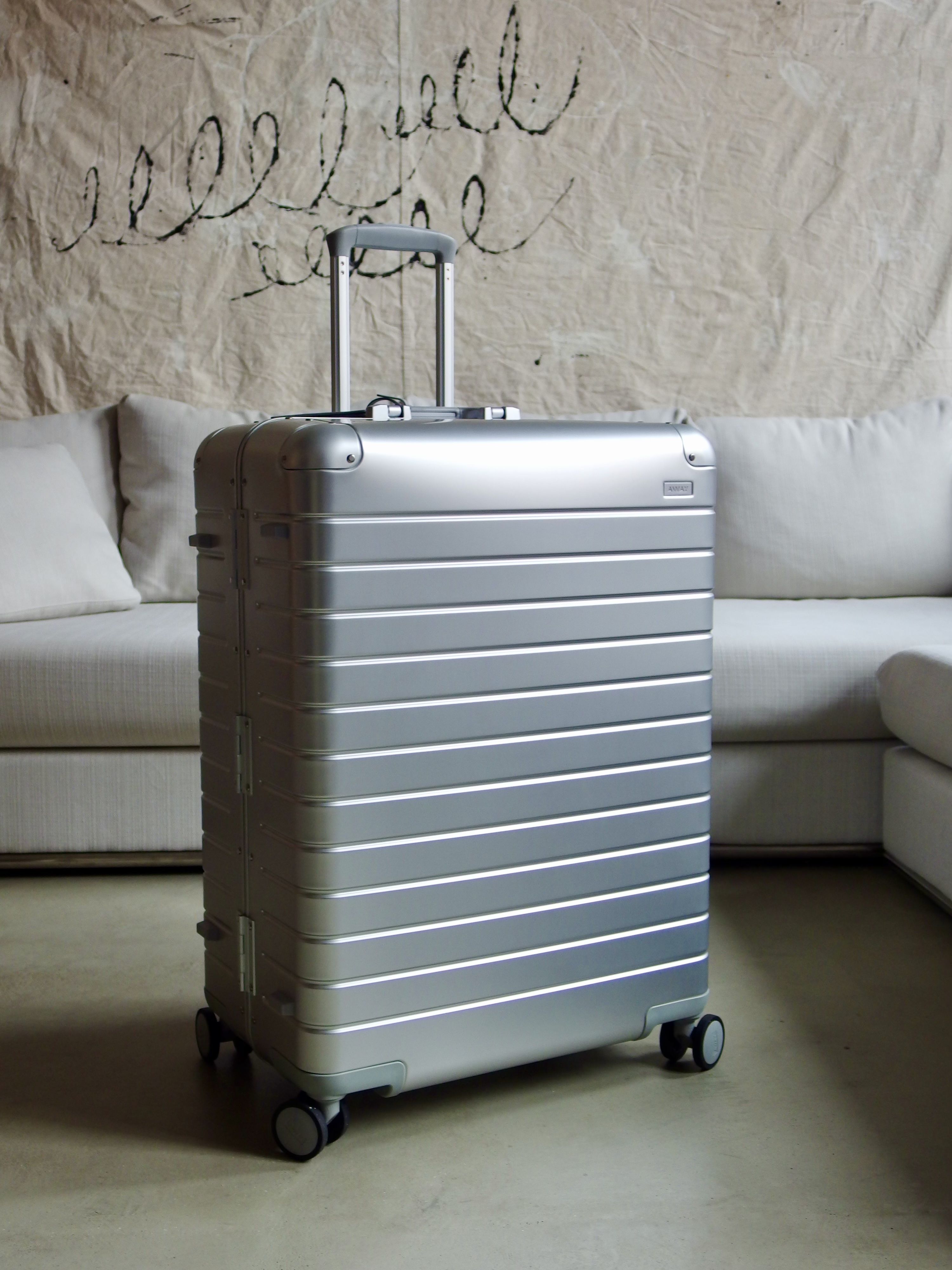 away metal luggage