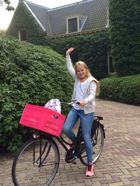 crown princess amalia of the netherlands attends first day in high school