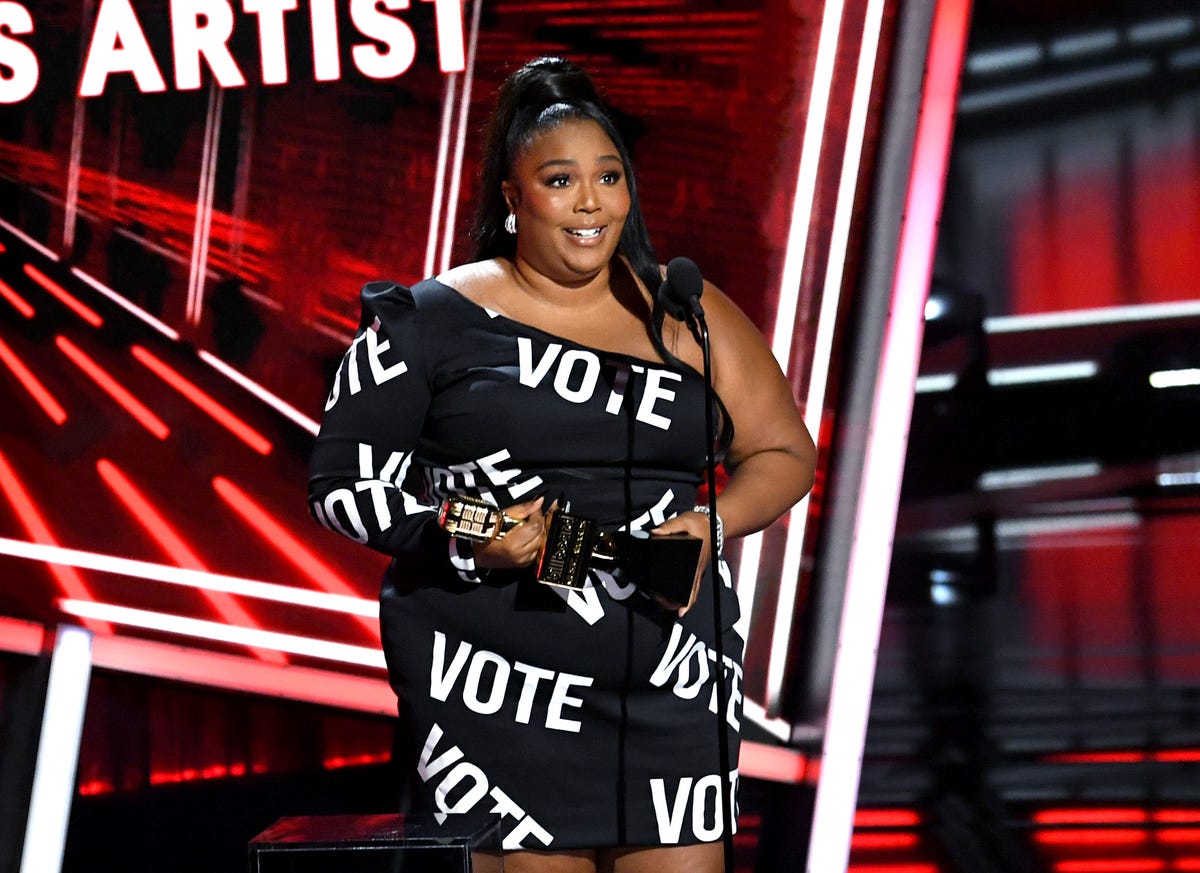 Lizzo Wears Vote Dress to Billboard Music Awards 2020