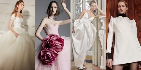 Fashion model, Clothing, Dress, Gown, Wedding dress, Shoulder, Pink, Fashion, Bridal party dress, Bridal clothing, 