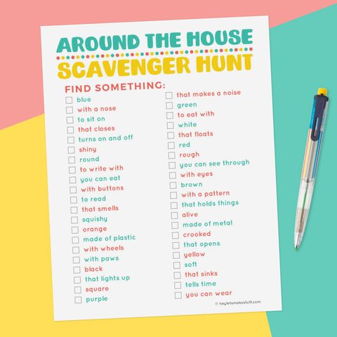 Scavenger Hunt Ideas - Indoor Scavenger Hunt