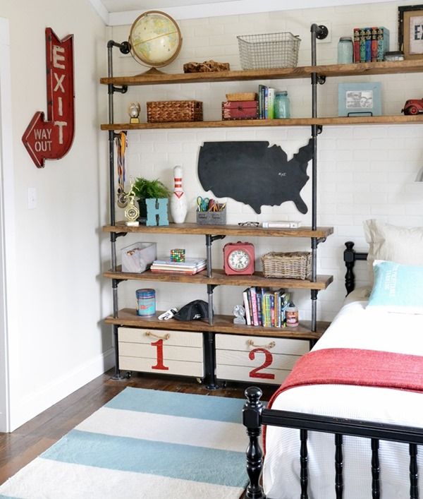 boys bedroom shelves