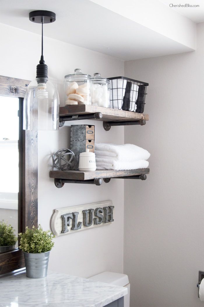 bathroom shelves in wall