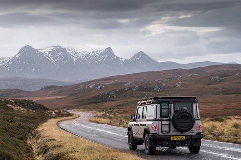 ineos grenadier road driving scotland