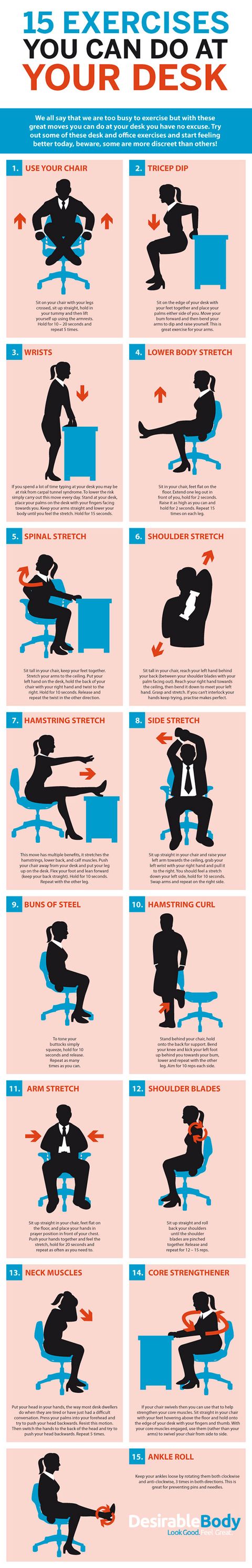 Exercise Moves You Can Do At Your Desk Prevention