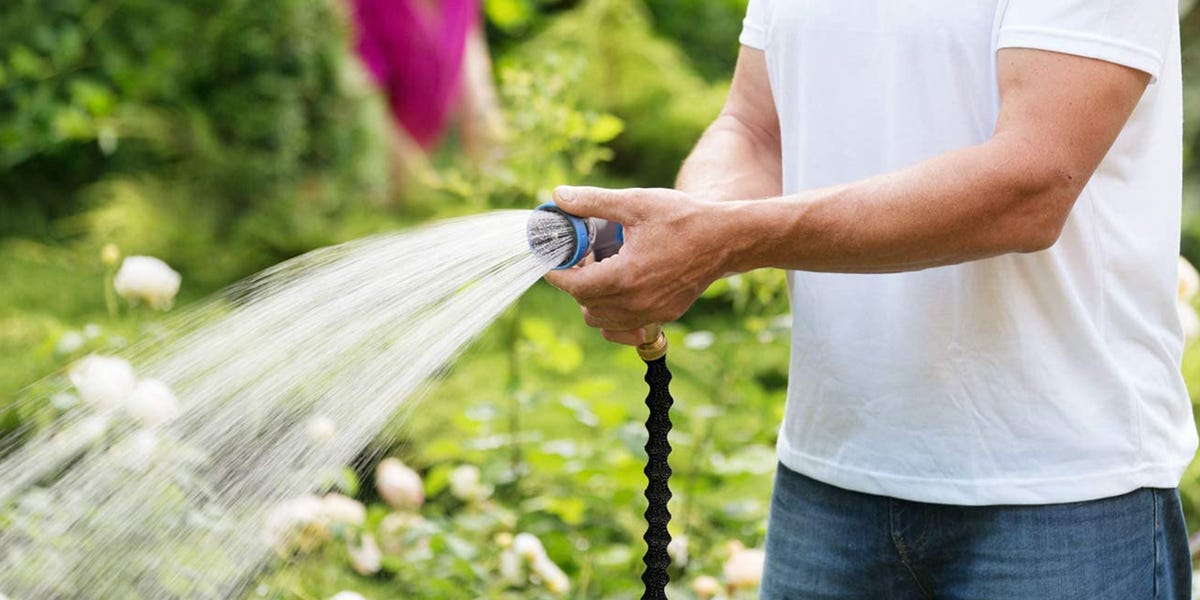 This Water Hose Nozzle Sprayer Comes With 10 Different Spray Patterns