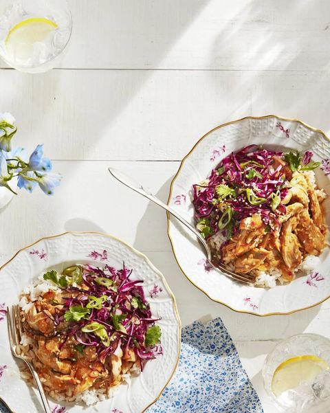 gingery slow cooker chicken with cabbage slaw