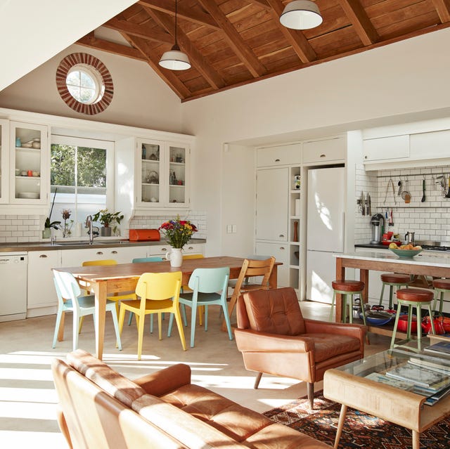 Interior of kitchen & living room at home interior of kitchen living room at home