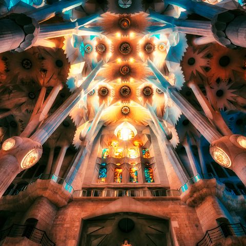 interior of the sagrada familia church