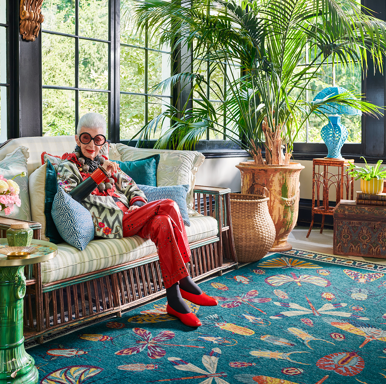 This Brand-New Collection from Ruggable and Iris Apfel Is a Maximalist's Dream