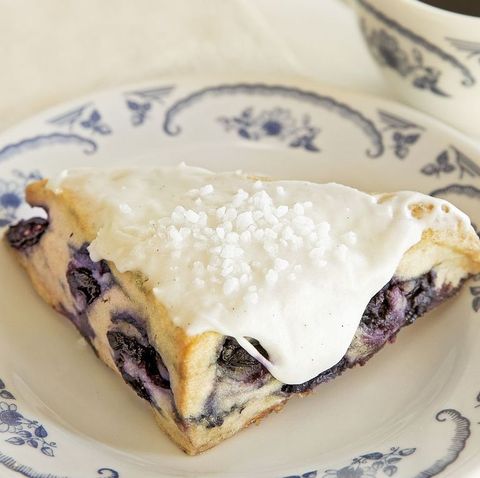 blueberry scone with frosting