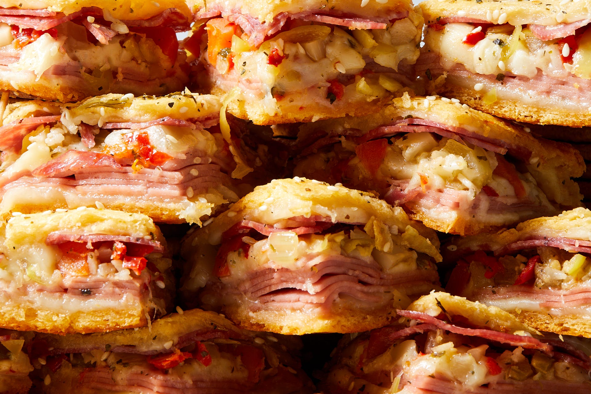 Forget Building A Million Individual Sandwiches—Italian Sub Squares Are The Easiest (& Tastiest!) Way To Make Them For A Crowd