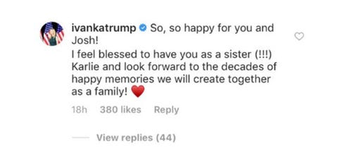 Ivanka Trump Instagram comment Ivanka Trump Instagram comment