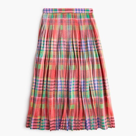 Where to buy Holly Willoughby's This Morning pleated plaid midi skirt