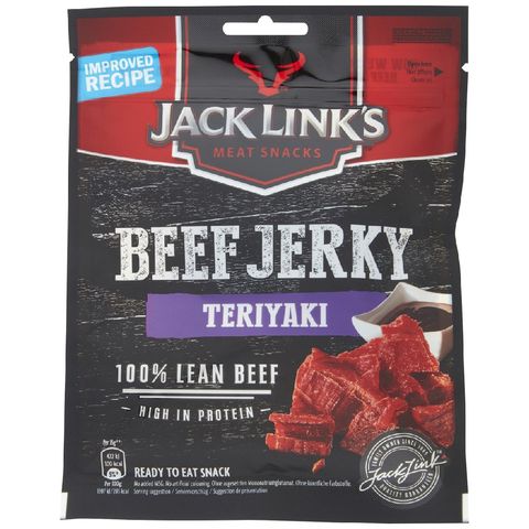 jack link's beef jerky teriyaki rundvlees snack eiwitten proteïne sporten hardlopen
