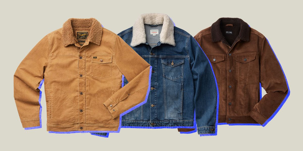 Mens Denim Jacket with Fleece Sleeves & Detachable Hood Trucker Classic  Coat New
