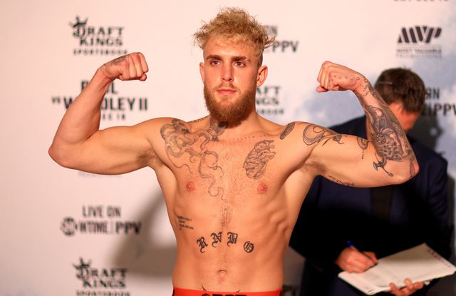tampa, florida   december 17 jake paul poses during a weigh in at the downtown marriott ahead of this weekends fight on december 17, 2021 in tampa, florida photo by mike ehrmanngetty images