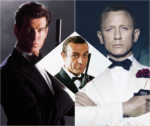 pierce brosnan, daniel craig y sean connery como james bond