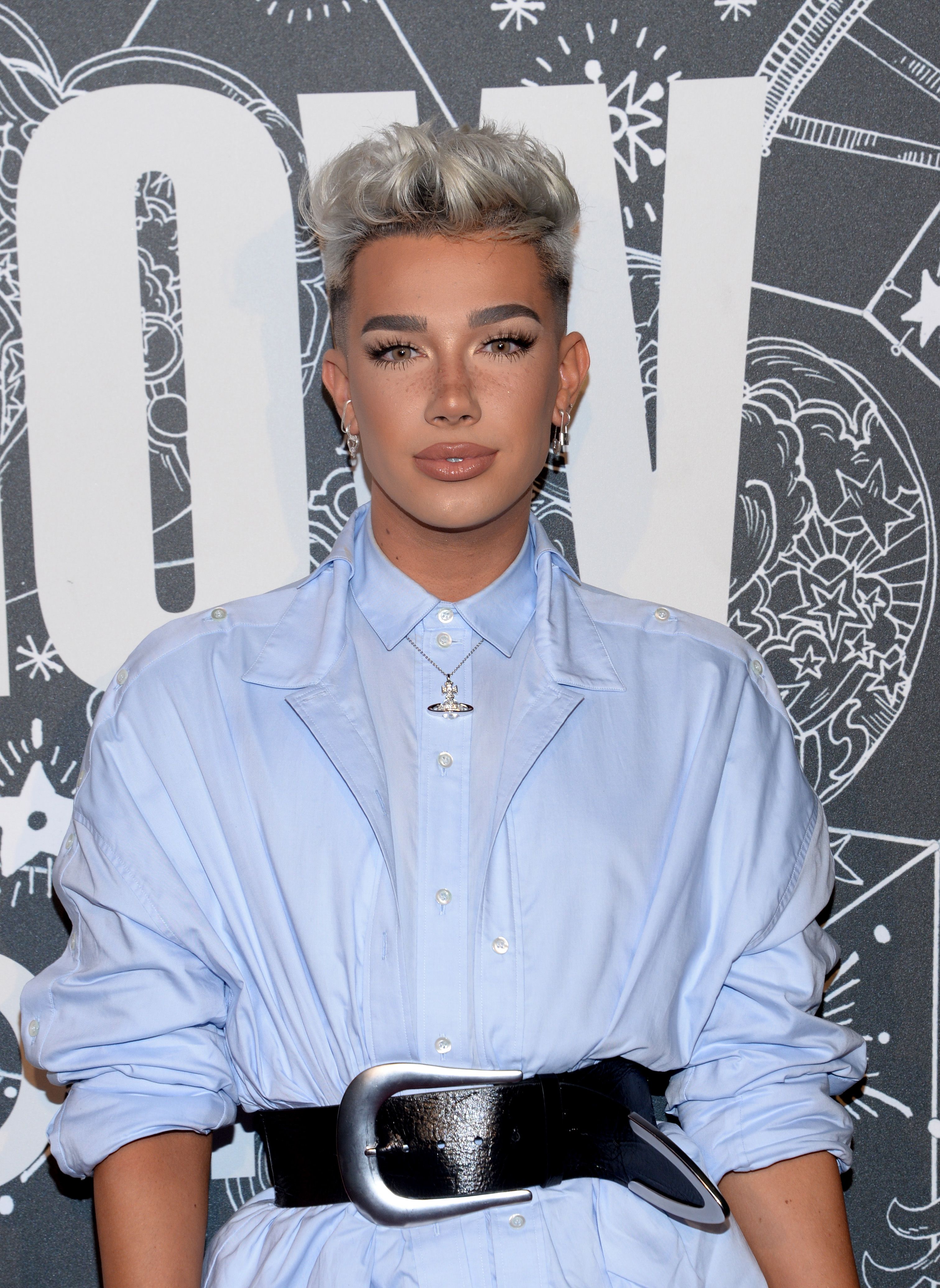 James Charles Wears Dress at Zendaya x. james charles earring. 