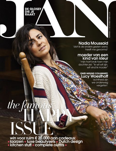 nadia moussaid op de cover van jan's happy issue