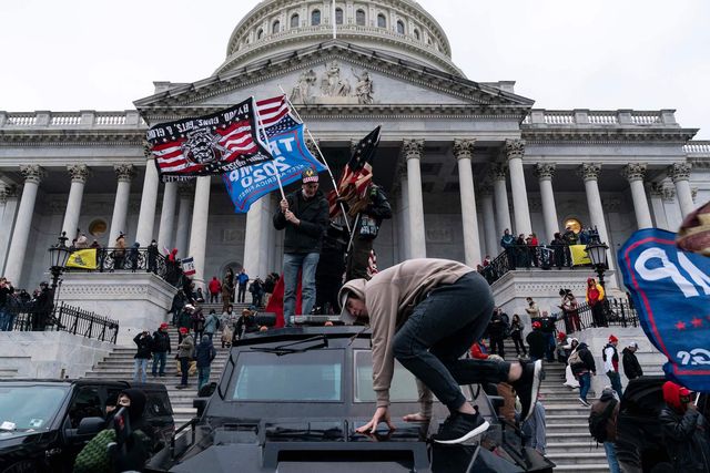 topshot   supporters of us president donald trump protest outside the us capitol on january 6, 2021, in washington, dc   demonstrators breeched security and entered the capitol as congress debated the a 2020 presidential election electoral vote certification photo by alex edelman  afp photo by alex edelmanafp via getty images