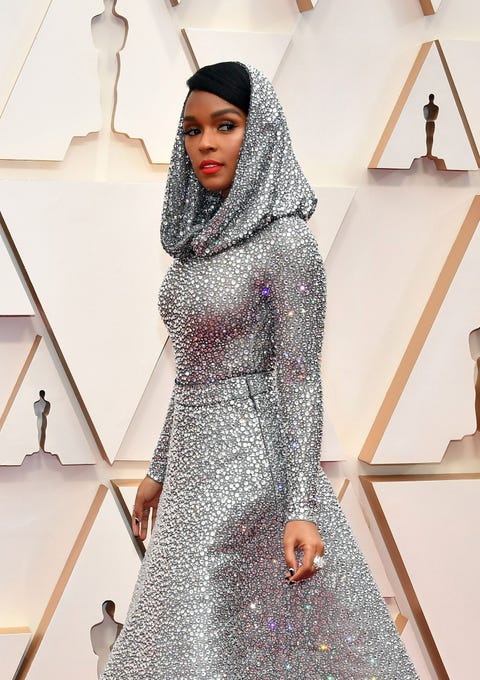 Janelle Monae Wears A Crystal Hooded Dress To The 2020 Oscars