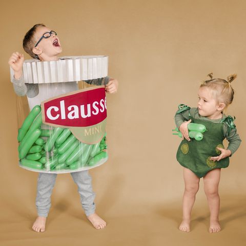 jar of pickles and pickle costumes