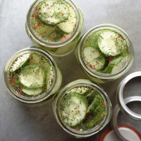 jars of pickled cucumbers