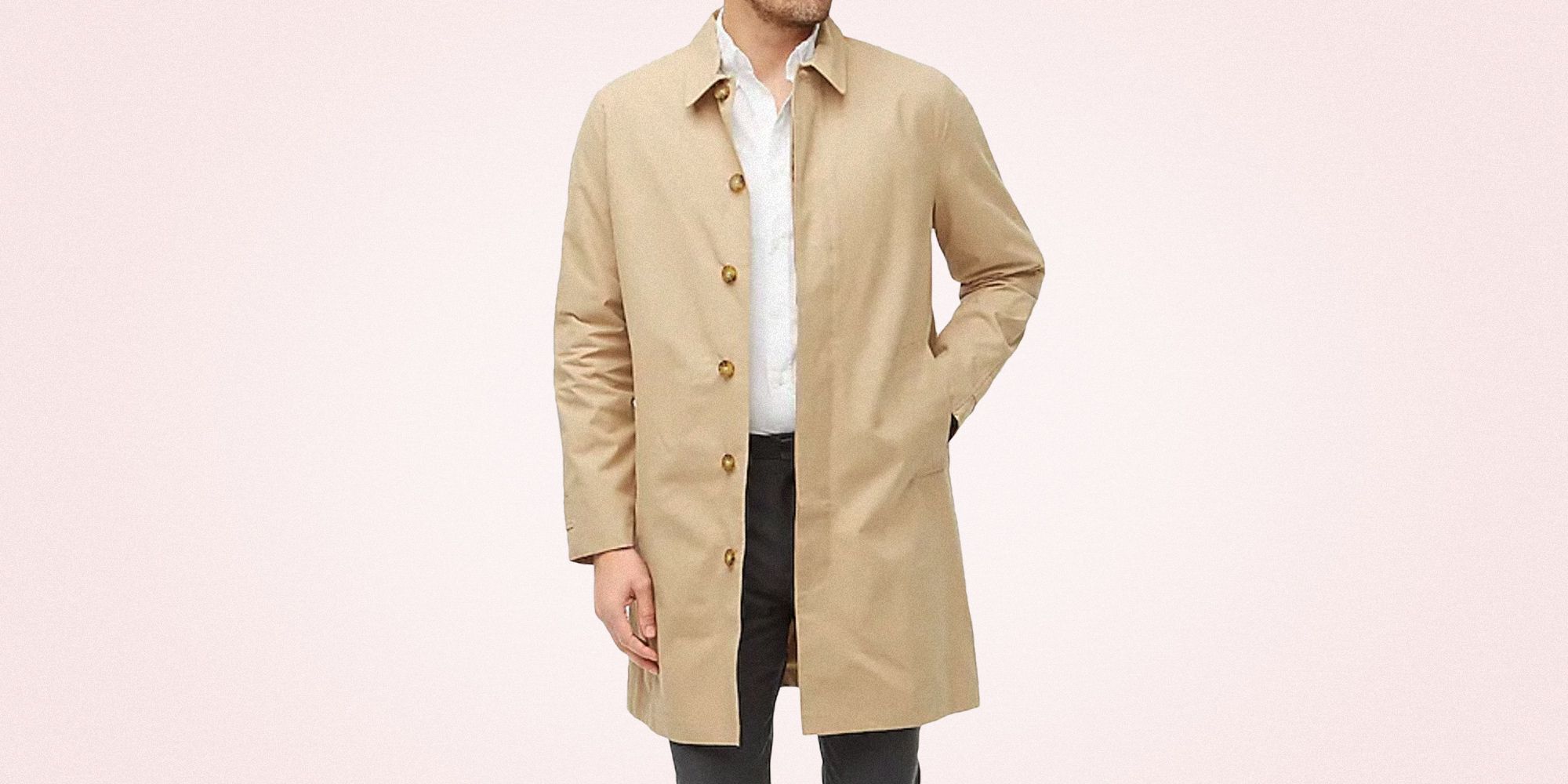 vince belted wool blend trench coat