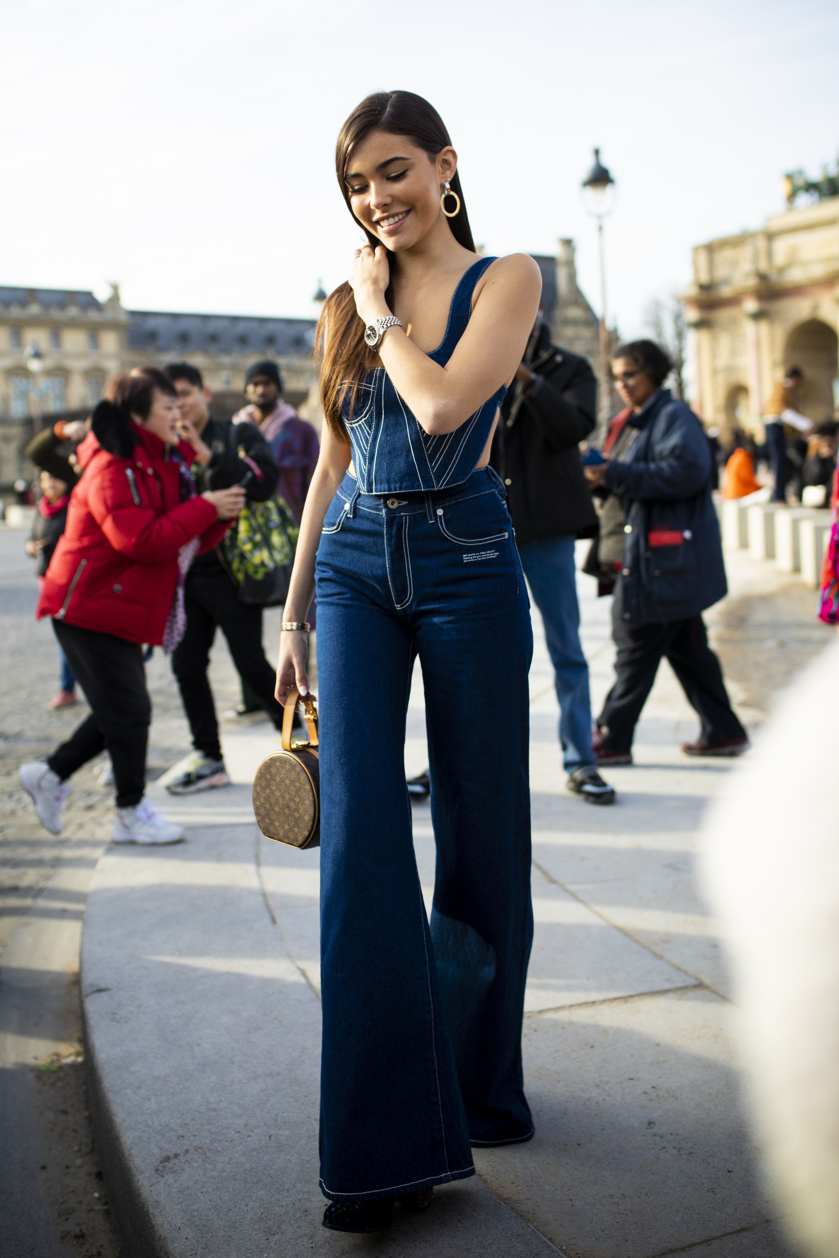 Moda Jeans a Vita Alta con Bottoni Aderenti per Donna Pantaloni 