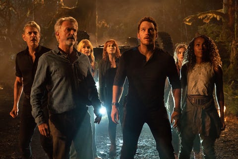 jeff goldblum, sam neill, laura dern, bryce dallas howard, chris pratt, isabella sermon, dewanda wise, jurassic world dominion