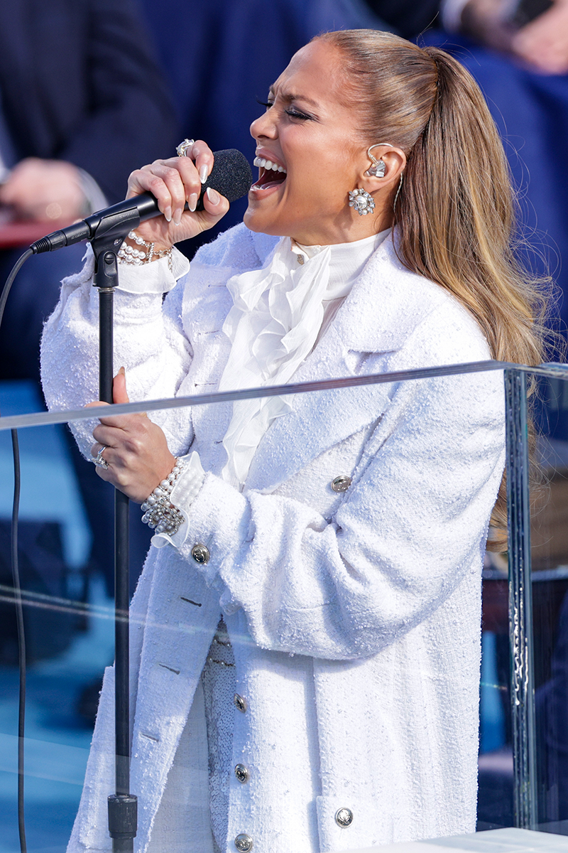 jlo chanel earrings inauguration