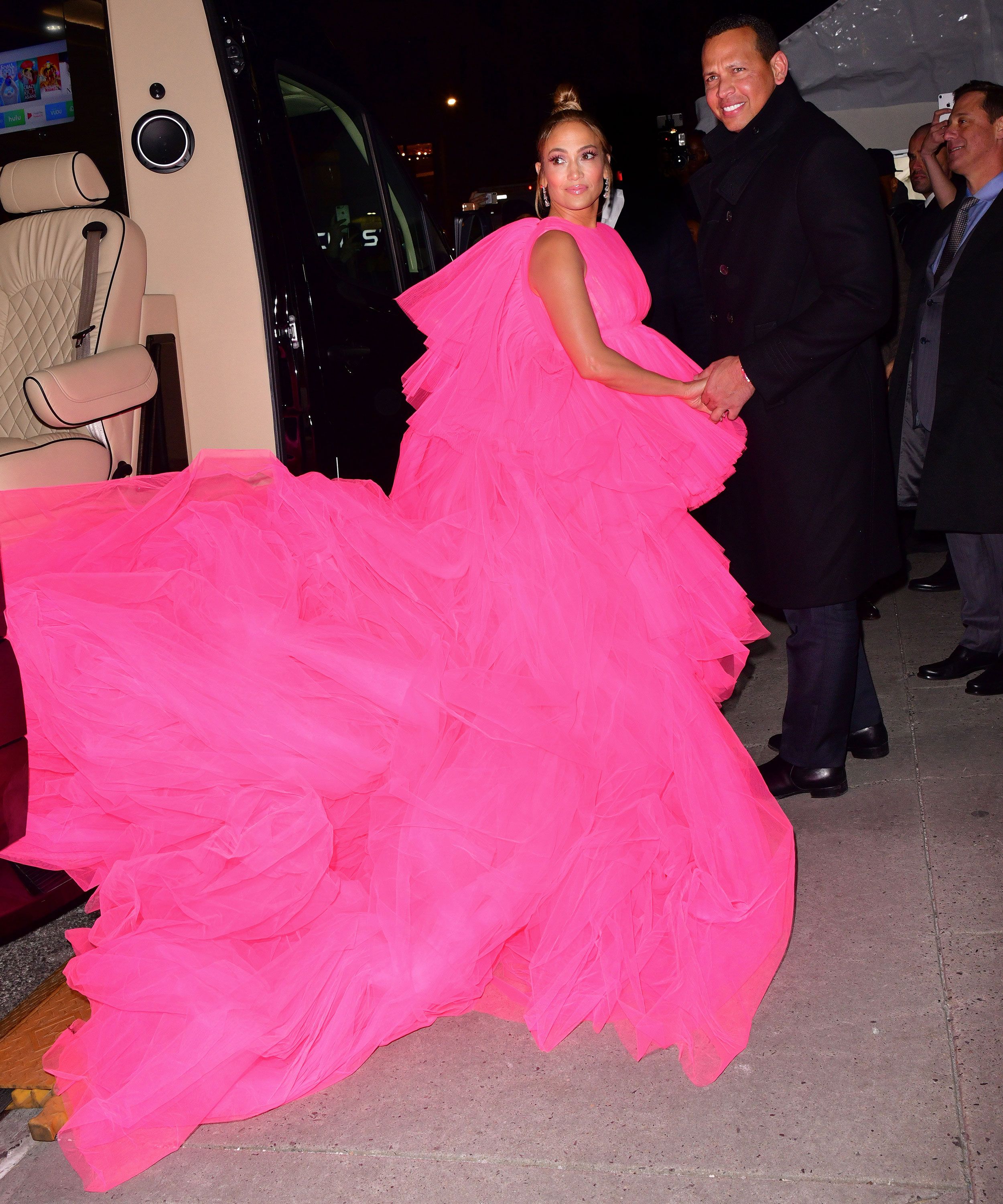 jlo in pink dress