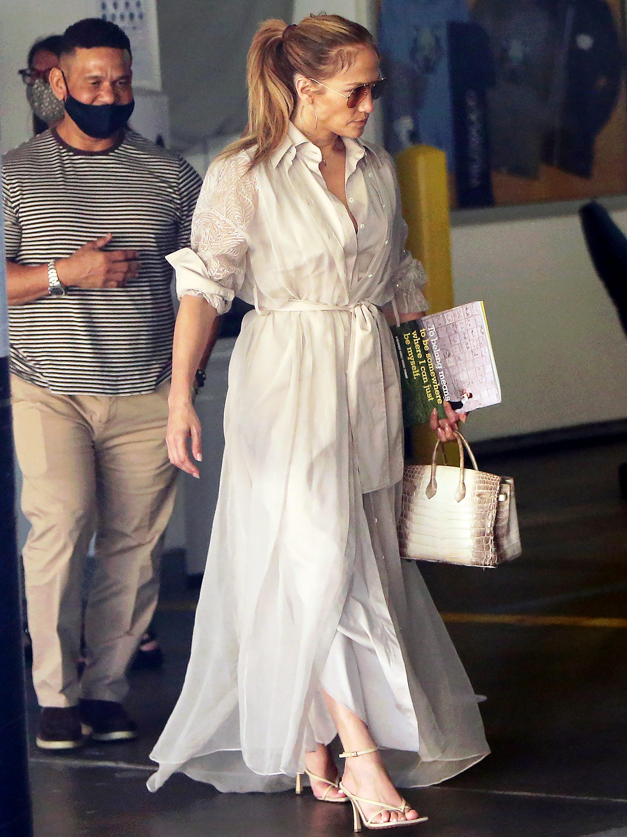 Jennifer Lopez Went Out in a Dreamy Sheer White Maxi Dress in Beverly Hills