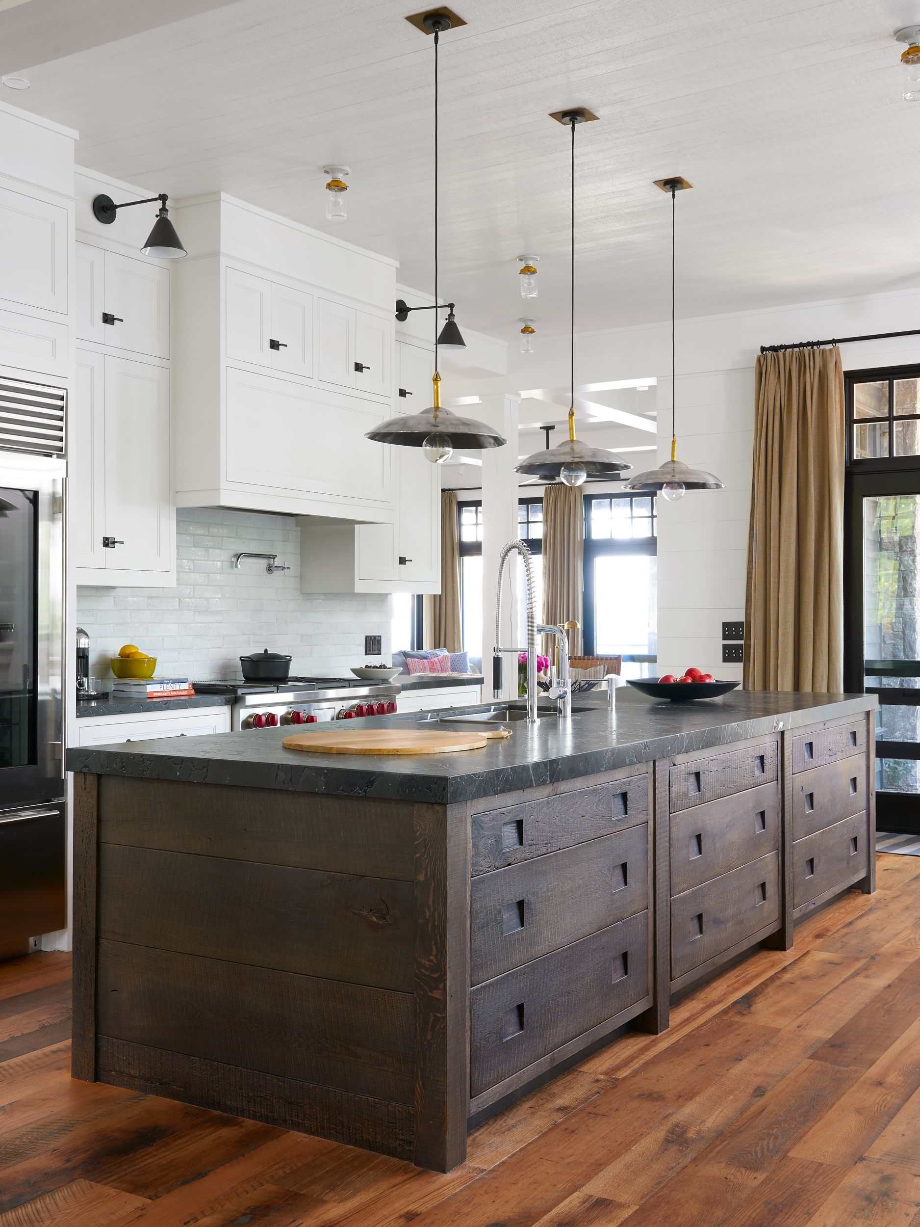 20 Polished Kitchens With Striking Black Kitchen Islands Dark Kitchen Island Trend