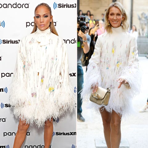 Jennifer Lopez y Celine Dion, vestidas igual