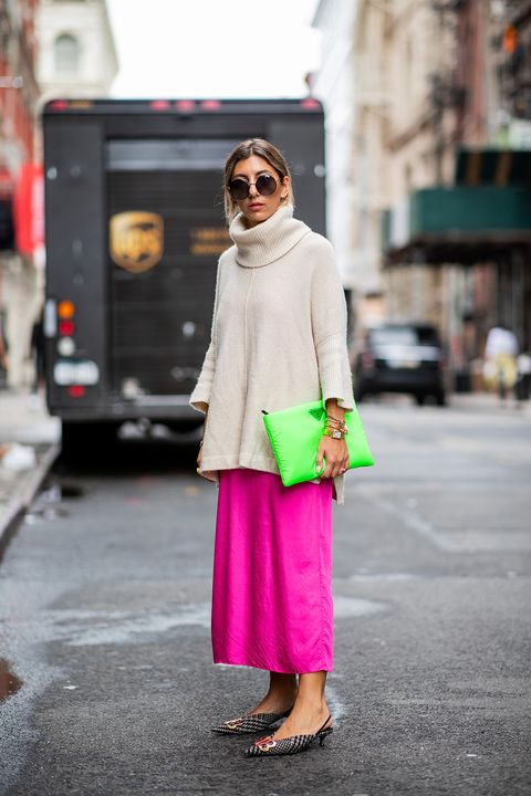 Pink, Clothing, Street fashion, White, Photograph, Fashion, Green, Yellow, Shoulder, Snapshot, 