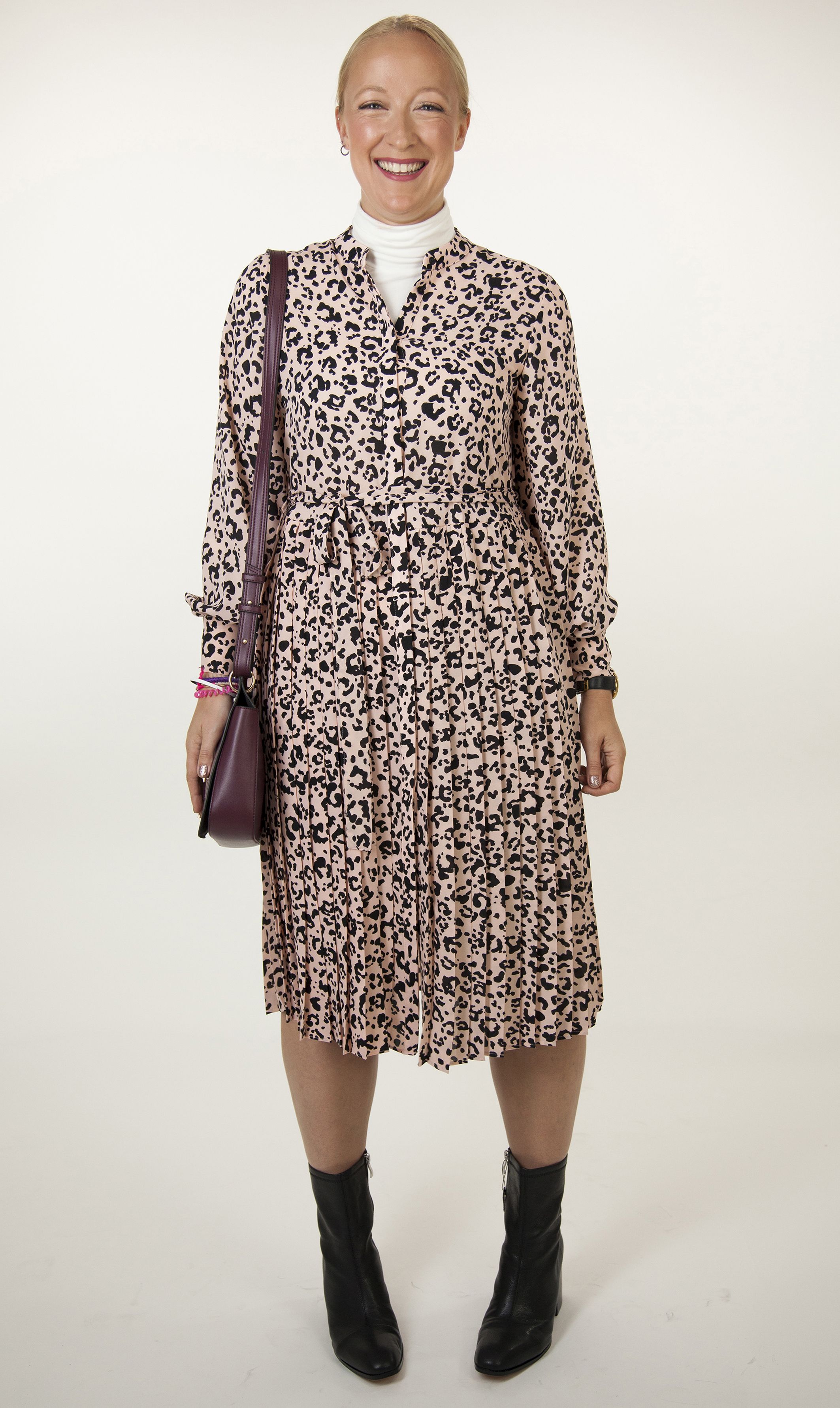 marks and spencer pink leopard dress