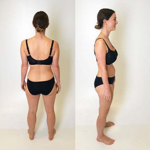 Clothing, Brassiere, Shoulder, Undergarment, Leotard, Standing, Arm, Sportswear, Joint, Leg,