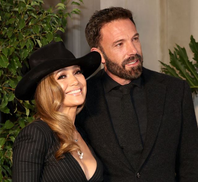 san marino, california   october 13 l r jennifer lopez and ben affleck attend the ralph lauren ss23 runway show at the huntington library, art collections, and botanical gardens on october 13, 2022 in san marino, california photo by amy sussmangetty images