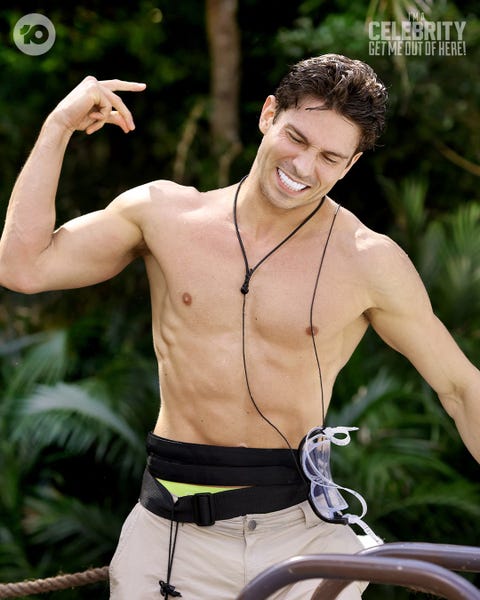 Joey Essex on I'm a Celebrity Australia taking part in an icy water challenge joey essex on i'm a celebrity australia taking part in an icy water challenge