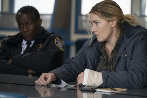 chief carter and mare sheehan in mare of easttown