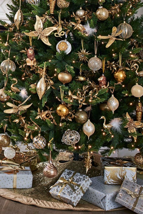 Gold Sequin Tree Skirt - John Lewis Christmas Tree Decorations 2018