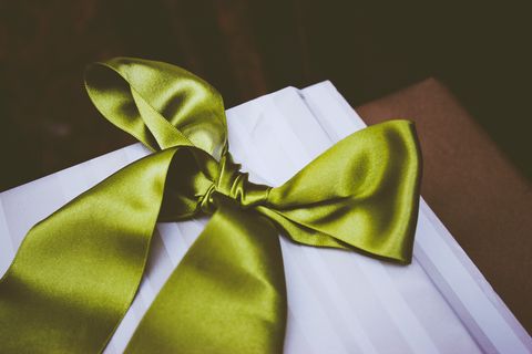 Green, Ribbon, Yellow, Gift wrapping, Satin, Present, Silk, Wedding favors, Fashion accessory, Bow tie, 