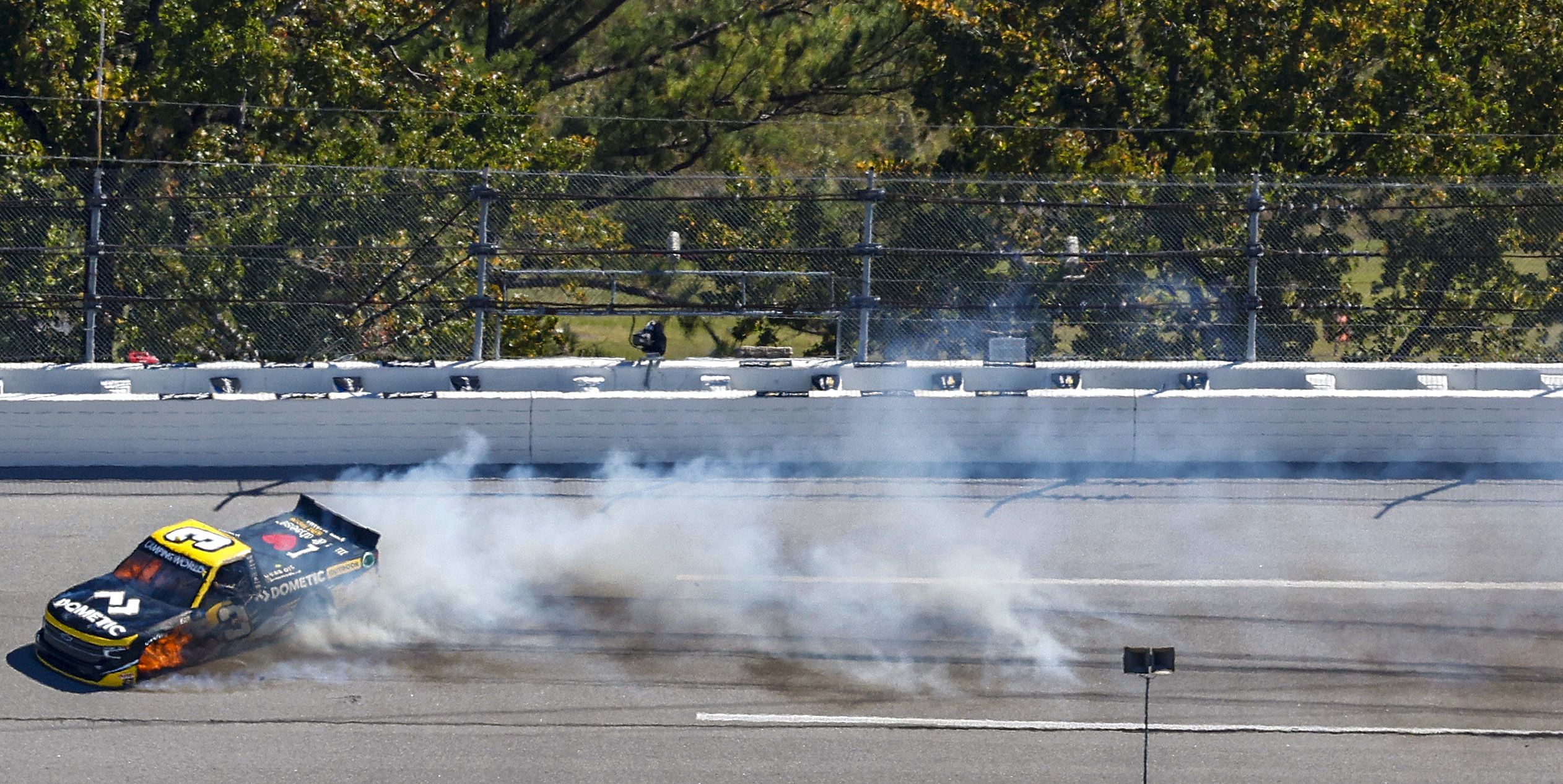NASCAR Truck Series Driver Jordan Anderson Airlifted With Burns After Terrifying Fire