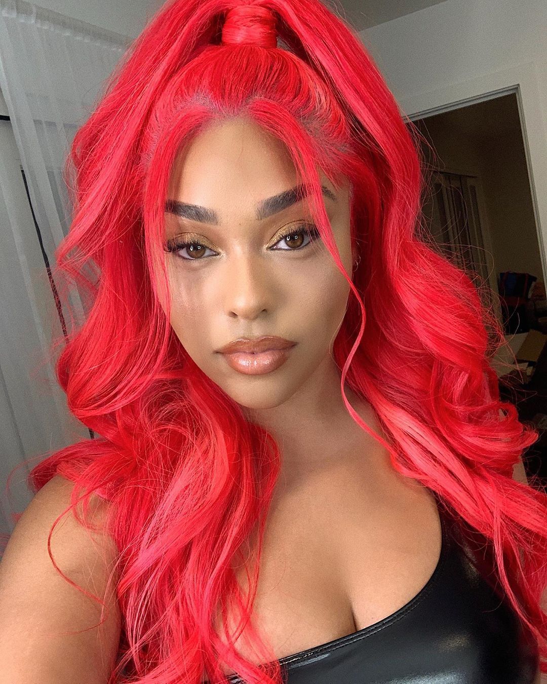 Jordyn Woods Has Fire Engine Red Hair Now And Posted It On Instagram